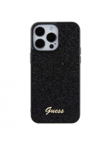 Guess PU Square Mirror Script Logo Fodral för iPhone 15 Pro Max Svart