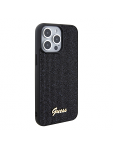 Guess PU Square Mirror Script Logo Fodral för iPhone 15 Pro Max Svart