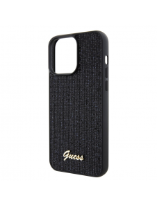 Guess PU Square Mirror Script Logo Fodral för iPhone 15 Pro Max Svart