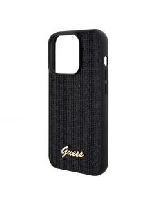 Guess PU Square Mirror Script Logo Fodral för iPhone 15 Pro Svart