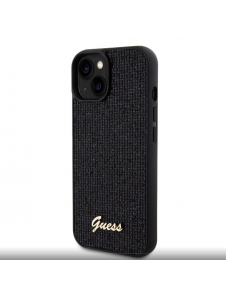 Guess PU Square Mirror Script Logo Fodral för iPhone 15 Svart