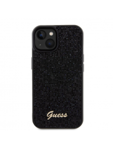 Guess PU Square Mirror Script Logo Fodral för iPhone 15 Svart