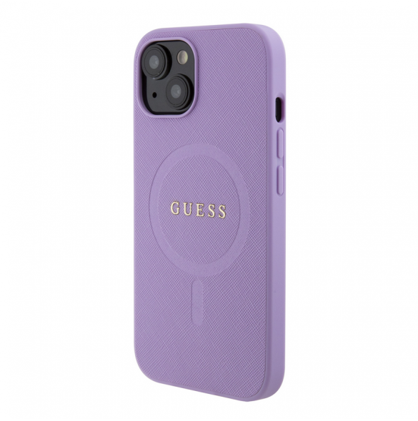 Guess PU Saffiano MagSafe Fodral till iPhone 15 Lila
