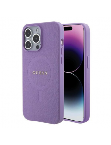 Guess PU Saffiano MagSafe Fodral till iPhone 15 Pro Lila