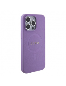 Guess PU Saffiano MagSafe Fodral till iPhone 15 Pro Lila