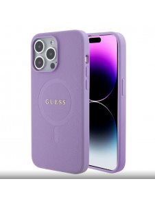 Guess PU Saffiano MagSafe Fodral till iPhone 15 Pro Max Lila