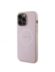 Guess PU Saffiano MagSafe Fodral till iPhone 15 Pro Max Rosa