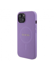 Guess PU Saffiano MagSafe Fodral till iPhone 15 Plus Lila