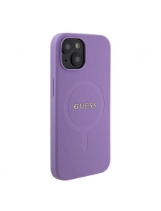 Guess PU Saffiano MagSafe Fodral till iPhone 15 Plus Lila