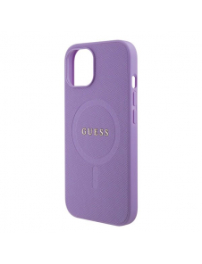 Guess PU Saffiano MagSafe Fodral till iPhone 15 Plus Lila