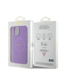 Guess PU Saffiano MagSafe Fodral till iPhone 15 Plus Lila