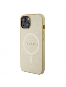 Guess PU Saffiano MagSafe Fodral till iPhone 15 Plus Beige