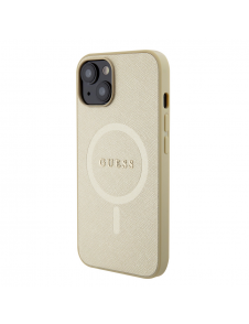 Guess PU Saffiano MagSafe Fodral till iPhone 15 Plus Beige