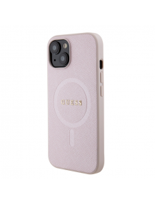 Guess PU Saffiano MagSafe Fodral till iPhone 15 Rosa