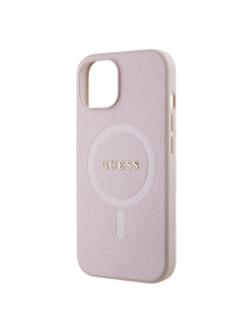 Guess PU Saffiano MagSafe Fodral till iPhone 15 Rosa