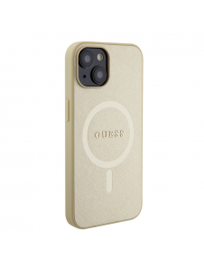 Guess PU Saffiano MagSafe Fodral till iPhone 15 Beige
