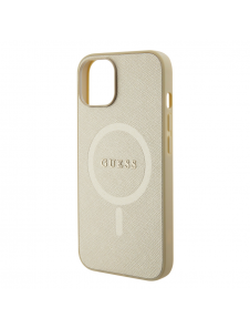 Guess PU Saffiano MagSafe Fodral till iPhone 15 Beige