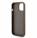 Guess PU Perforerad 4G Glitter Metal Logotypfodral för iPhone 15 Taupe
