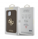 Guess PU Perforerad 4G Glitter Metal Logotypfodral för iPhone 15 Taupe