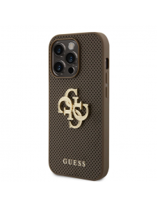 Guess PU Perforated 4G Glitter Metal Logo-fodral för iPhone 15 Pro Taupe