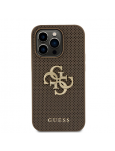 Guess PU Perforated 4G Glitter Metal Logo-fodral för iPhone 15 Pro Taupe