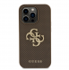 Guess PU Perforated 4G Glitter Metal Logo-fodral för iPhone 15 Pro Taupe