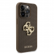 Guess PU Perforated 4G Glitter Metal Logo-fodral för iPhone 15 Pro Taupe