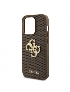 Guess PU Perforated 4G Glitter Metal Logo-fodral för iPhone 15 Pro Taupe