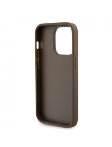 Guess PU Perforated 4G Glitter Metal Logo-fodral för iPhone 15 Pro Taupe
