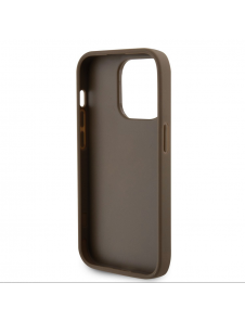 Guess PU Perforated 4G Glitter Metal Logo Fodral för iPhone 15 Pro Max Taupe
