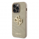 Guess PU Perforated 4G Glitter Metal Logo-fodral för iPhone 15 Pro Max Gold
