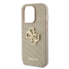 Guess PU Perforated 4G Glitter Metal Logo-fodral för iPhone 15 Pro Max Gold