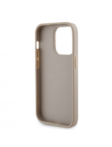 Guess PU Perforated 4G Glitter Metal Logo-fodral för iPhone 15 Pro Max Gold