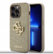 Guess PU Perforated 4G Glitter Metal Logo Fodral för iPhone 15 Pro Gold