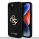 Guess PU Perforated 4G Glitter Metal Logo Fodral för iPhone 15 Svart