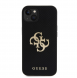 Guess PU Perforated 4G Glitter Metal Logo Fodral för iPhone 15 Svart