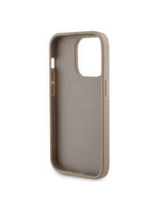 Guess PU Perforated 4G Glitter Metal Logo-fodral för iPhone 14 Pro Max Gold