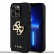Guess PU Perforerat 4G Glitter Metal Logotypfodral för iPhone 14 Pro Max Svart
