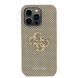 Guess PU Perforated 4G Glitter Metal Logo-fodral för iPhone 14 Pro Gold