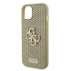 Guess PU Perforerad 4G Glitter Metal Logotypfodral för iPhone 13 Gold