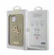 Guess PU Perforerad 4G Glitter Metal Logotypfodral för iPhone 13 Gold
