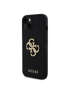 Guess PU Perforated 4G Glitter Metal Logo Fodral för iPhone 13 Svart