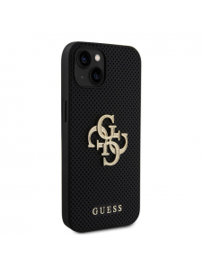 Guess PU Perforated 4G Glitter Metal Logo Fodral för iPhone 13 Svart