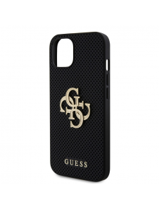 Guess PU Perforated 4G Glitter Metal Logo Fodral för iPhone 13 Svart