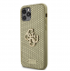 Guess PU Perforated 4G Glitter Metal Logo-fodral för iPhone 12/12 Pro Gold