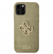 Guess PU Perforated 4G Glitter Metal Logo-fodral för iPhone 12/12 Pro Gold