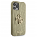 Guess PU Perforated 4G Glitter Metal Logo-fodral för iPhone 12/12 Pro Gold