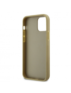Guess PU Perforated 4G Glitter Metal Logo-fodral för iPhone 12/12 Pro Gold