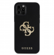Guess PU Perforated 4G Glitter Metal Logo Fodral för iPhone 12/12 Pro Svart