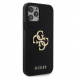 Guess PU Perforated 4G Glitter Metal Logo Fodral för iPhone 12/12 Pro Svart